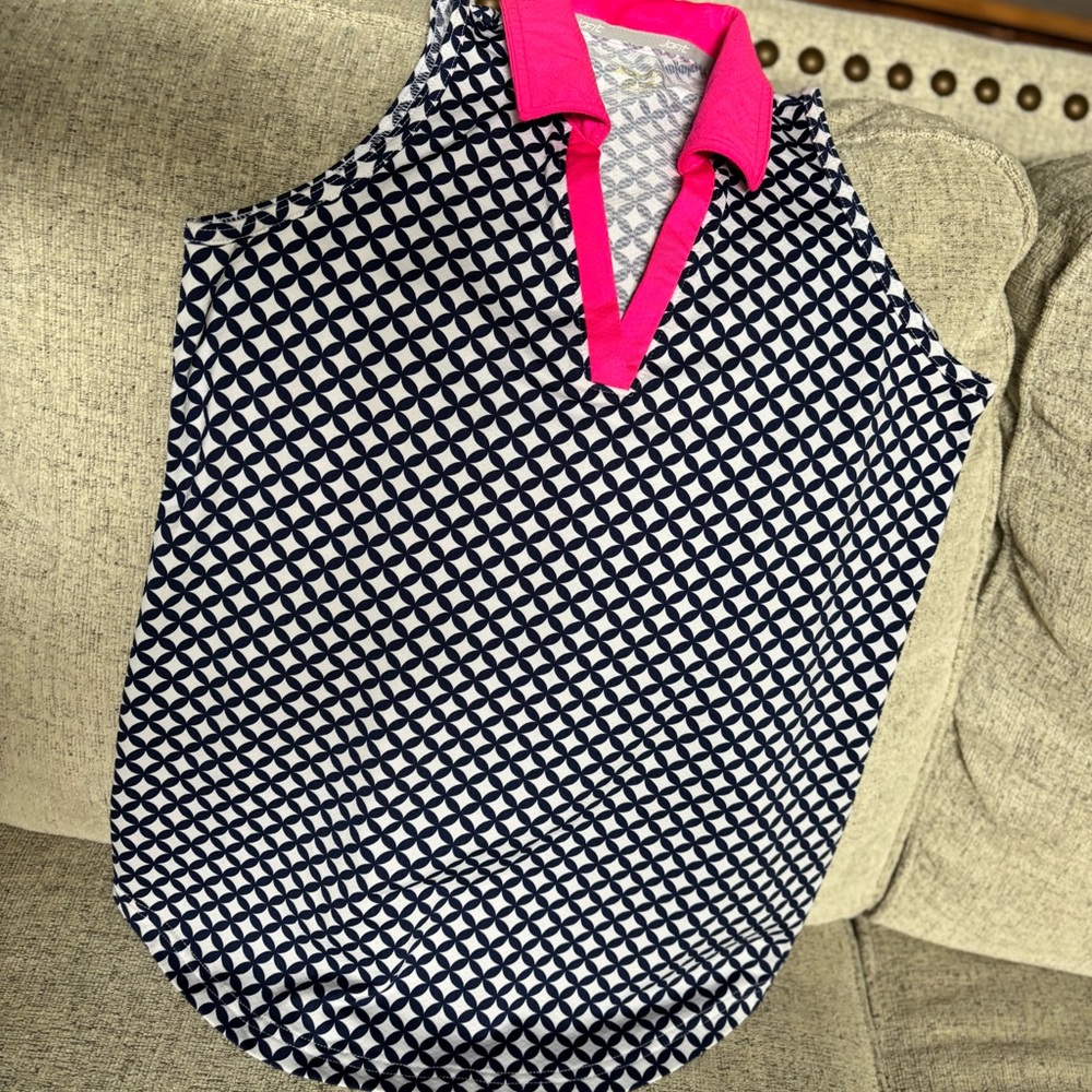 SET!! Jofit Navy, white and pink trim golf set. Skort has side and back pockets!
